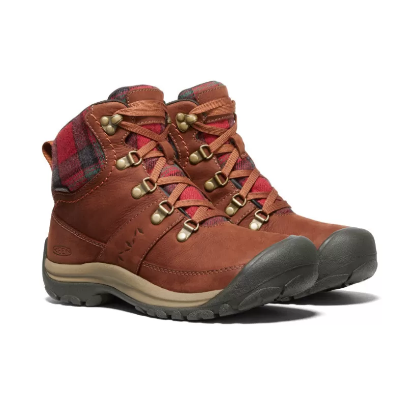 Outlet KEEN Kaci III Winter Waterproof Boot Pour Femme   |  Tortoise Shell/Red Plaid TortoiseShell/RedPlaid