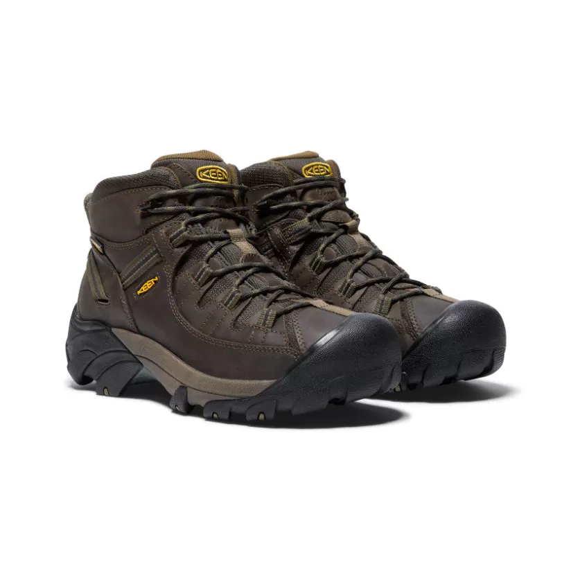Best Sale KEEN Targhee II Mid Waterproof Hiking Boots Pour Homme   |  Canteen/Dark Olive Canteen/DarkOlive