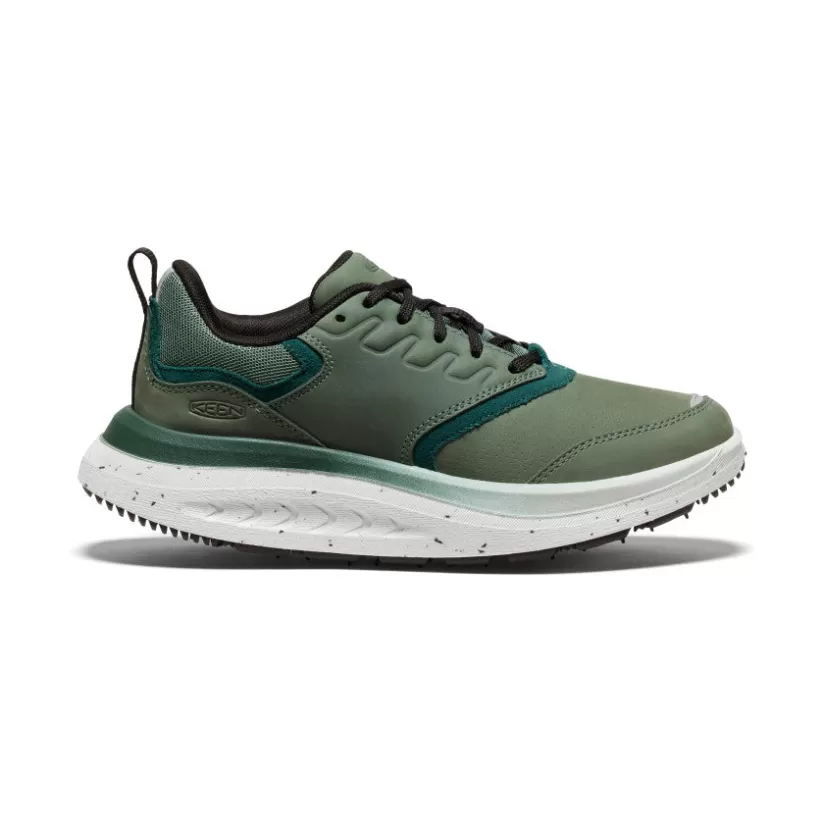 Shop KEEN WK400 Leather Walking Shoe Pour Femme   |  Dark Forest/Sea Moss DarkForest/SeaMoss